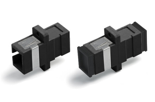 Hyperline Оптический проходной адаптер SC-SC, MM, simplex, корпус пластиковый, черный, черные колпачки
